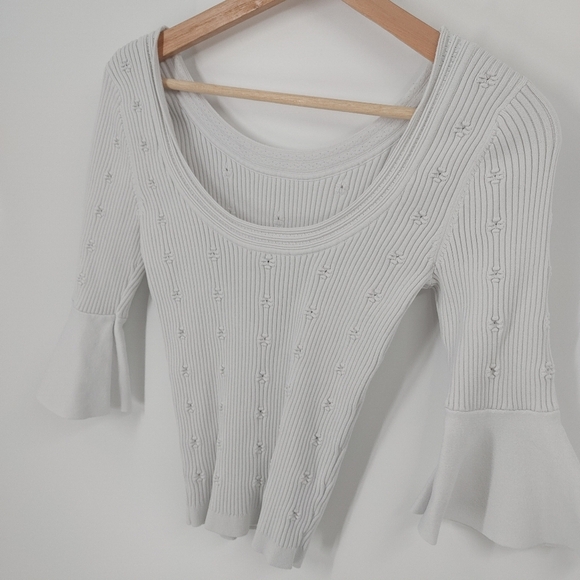 Sandro Ribbed Low Back Top - Picture 3 of 4